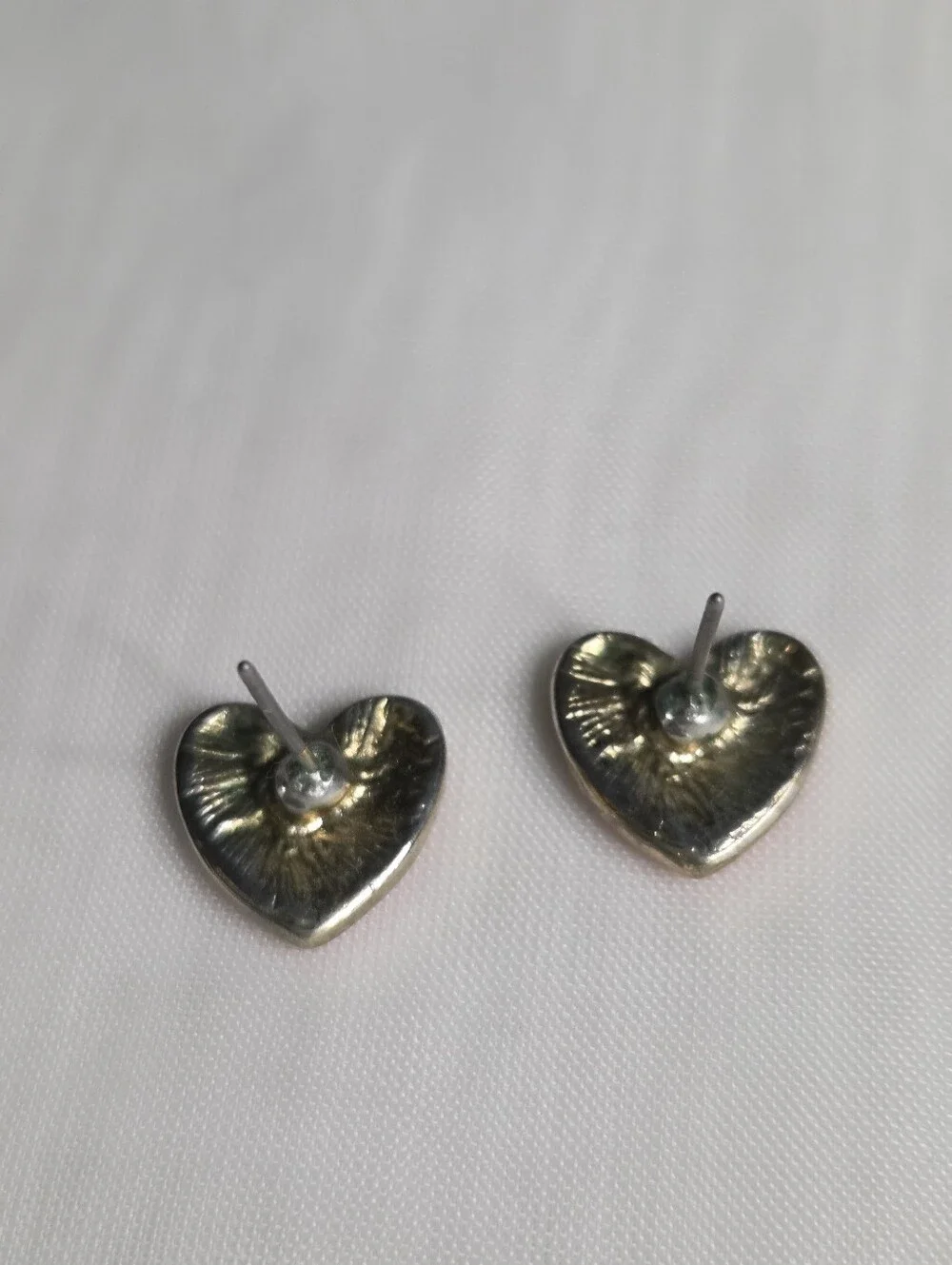Heart Stud Earrings‎ - Orange Enamel Heart Post Earrings